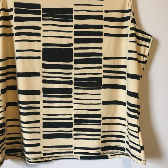 Vintage Y2K Canadian Creamed Honey and Black Stretchy Barcode Tank Top - Picture 7 of 14